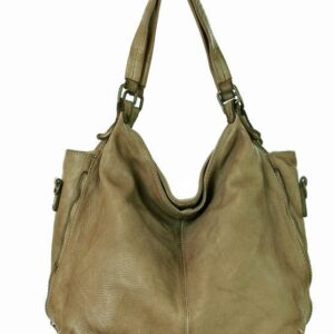 torba skórzana wysokogatunkowa na ramię styl miejski shoulder leather bag - marco mazzini beż taupe