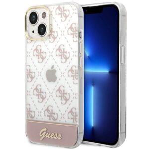 guess guhcp14mhg4mhp iphone 14 plus 6,7" różowy/pink hardcase 4g pattern script