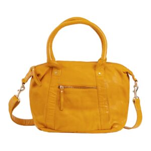 dudu kobiety top handle bag shoulder zipper ladies handbag w soft vintage leather garment-dyed