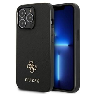 guess guhcp13lps4mk iphone 13 pro / 13 6,1" czarny/black hardcase saffiano 4g small metal logo
