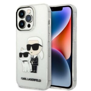karl lagerfeld klhcp14xhnkctgt iphone 14 pro max 6,7" transparent hardcase iml glit nft karl&choupette