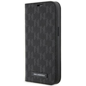 karl lagerfeld klbkp14ssaklhpk iphone 14 6.1" bookcase czarny/black saffiano monogram