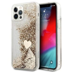guess guohcp12mglhflgo iphone 12/12 pro gold/złoty hardcase glitter charms