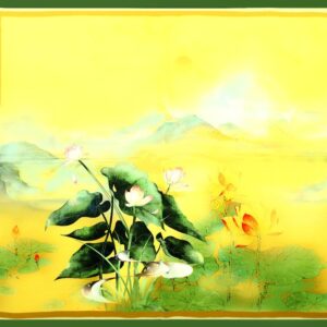 jadwabna apaszka damska 100% pure silk - marco mazzini natura zielony