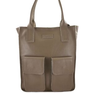 torby shopper bag do pracy - beżowe ciemne