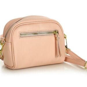 torebka skórzana nerka saszetka pouch leather phone bag - marco mazzini różowy