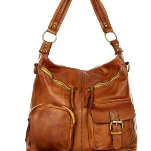 torebka skórzana na ramię pockets old pelle lavata - marco mazzini brąz camel