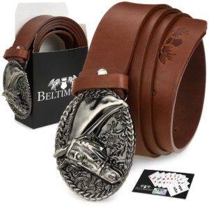 beltimore skórzany pasek męski koniak szeroki premium w40 : kolory - brązowy, beżowy, rozmiar pasków - r.90-105 cm