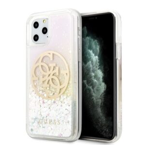guess guhcn65lgirgp iphone 11 pro max hard case gradient liquid glitter circle logo