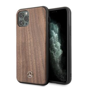 mercedes mehcn65vwolb iphone 11 pro max hard case brązowy/brown wood line walnut