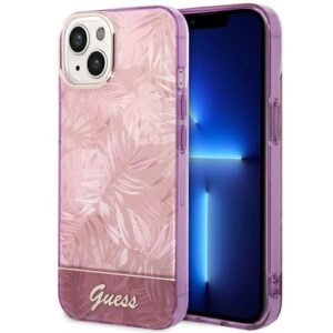 guess guhcp14mhgjghp iphone 14 plus 6,7" różowy/pink hardcase jungle collection