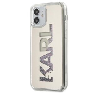 karl lagerfeld klhcp12sklmlgr iphone 12 mini 5,4" srebrny/silver hardcase mirror liquid glitter karl
