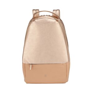dudu leather metallic backpack women anti-theft, zipped ladies rucksack daypack by soft multicolour design with external pockets