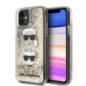 karl lagerfeld klhcn61kcglgo iphone 11 6,1" złoty/gold hardcase liquid glitter karl&choupette