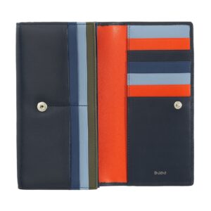 dudu leather rfid wallet colored 18 multi card large design high capacity purse with zip coin holder and snap