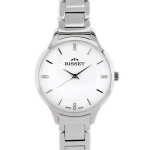 zegarek damski bisset bsbe45 - silver (zb551a)