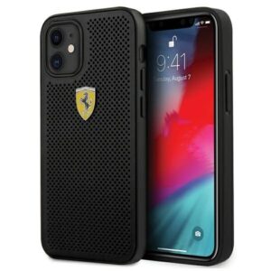 ferrari fespehcp12sbk iphone 12 mini 5,4" czarny/black hardcase on track perforated