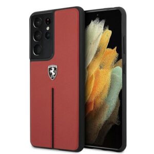 ferrari feosihcs21lre s21 ultra g998 czerwony/red hardcase off track leather nylon stripe