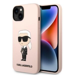 karl lagerfeld klhmp14ssnikbcp iphone 14 6,1" hardcase różowy/pink silicone ikonik magsafe