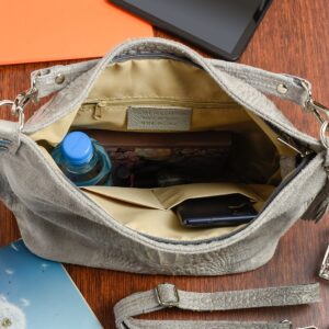 torebka skórzana zamszowa shopper w10