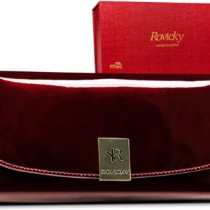 duży lakierowany portfel damski z systemem rfid protect — rovicky