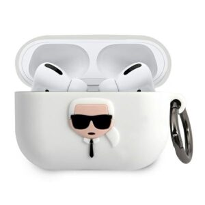 karl lagerfeld klacapsilglwh airpods pro cover biały/white silicone ikonik