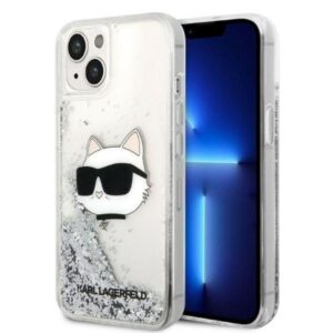 karl lagerfeld klhcp14mlnchcs iphone 14 plus 6,7" srebrny/silver hardcase glitter choupette head