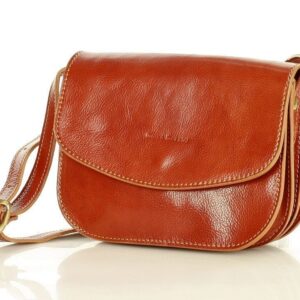torebka skórzana damska messegerka classic leather bag - marco mazzini brąz camel