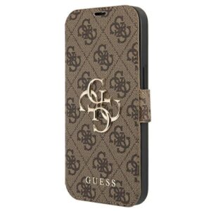 guess gubkp13s4gmgbr iphone 13 mini 5,4" brązowy/brown book 4g big metal logo