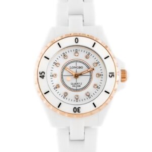 zegarek damski longbo - channel - white/gold 2 (zx609c)