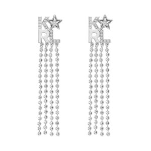 firmowe damskie kolczyki, wkrętki marki karl lagerfeld model 5483579 (8cm )