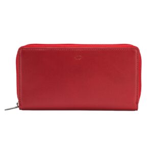 nuvola pelle ladies zip around purse wallet in soft leather high capacity with coin pocket