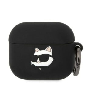 karl lagerfeld kla3runchk airpods 3 cover czarny/black silicone choupette head 3d