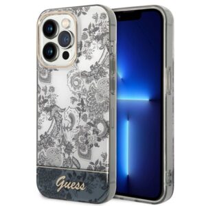 guess guhcp14xhgplhg iphone 14 pro max 6,7" szary/grey hardcase porcelain collection