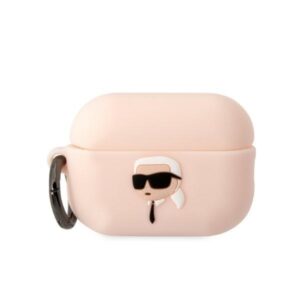 karl lagerfeld klap2runikp airpods pro 2 cover różowy/pink silicone karl head 3d