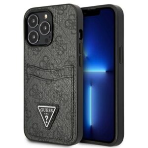 guess guhcp13xp4tpk iphone 13 pro max 6,7" czarny/black hardcase 4g triangle logo cardslot