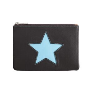 dudu mini clutch bag purse wallet for women in leather with star and zip for keys makeup smartphone