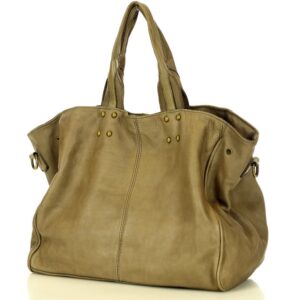marco mazzini torebka designerska shopper bag vera pelle skóra beż taupe