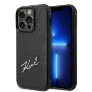 karl lagerfeld klhcp14lcssk iphone 14 pro 6,1" hardcase czarny/black signature logo cardslot