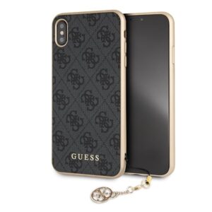 guess guhci65gf4ggr iphone xs max grey/szary hard case 4g charms collection