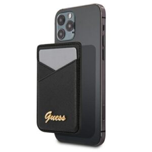 guess wallet card slot guwmssaslbk magsafe saffiano czarny/black