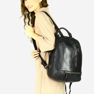 marco mazzini plecak genuine leather handmade classic czarny