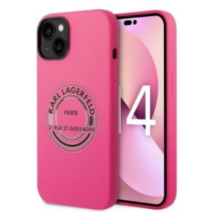 karl lagerfeld klhcp14ssrsgrcf iphone 14 6,1" hardcase różowy/pink silicone rsg