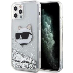 karl lagerfeld klhcp12mlnchcs iphone 12/ 12 pro 6,1" srebrny/silver hardcase glitter choupette head