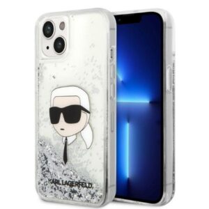 karl lagerfeld klhcp14slnkhch iphone 14 6,1" srebrny/silver hardcase glitter karl head