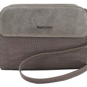 stylowa torebka crossbody trzykomorowa - beżowa ciemna