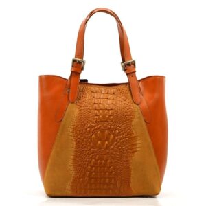torebka skórzana vp002zk camel kroko