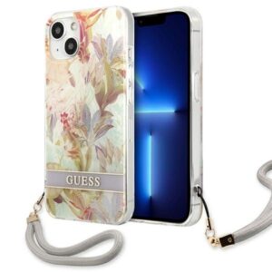 guess guhcp13shflsu iphone 13 mini 5,4" fioletowy/purple hardcase flower strap