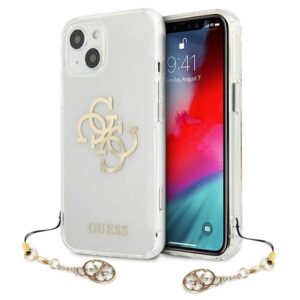 guess guhcp13sks4ggo iphone 13 mini 5,4" transparent hardcase 4g gold charms collection