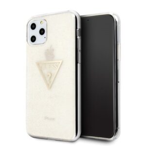 guess guhcn58sgtlgo iphone 11 pro złoty/gold hard case glitter triangle